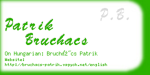 patrik bruchacs business card